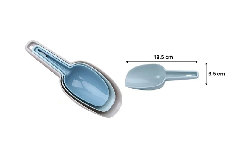 Plastic Dry Food Sweets Candy Scoop Shovel Set Of 3 Assorted Colours
