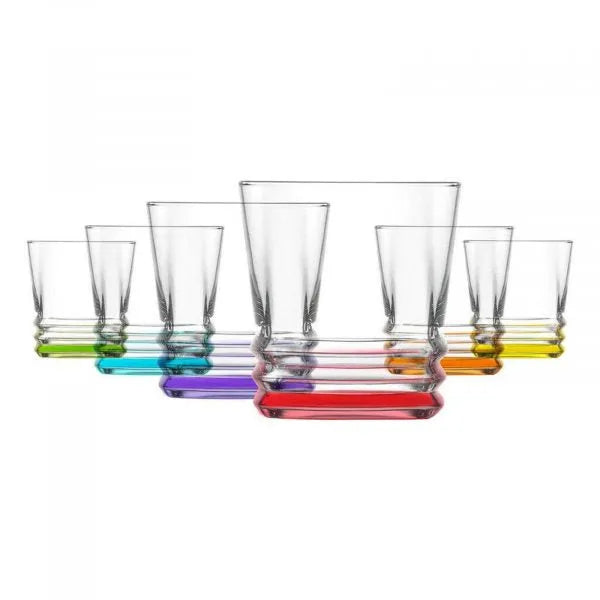 Elegan Coloured Whiskey Glasses 315Cc Set Of 6