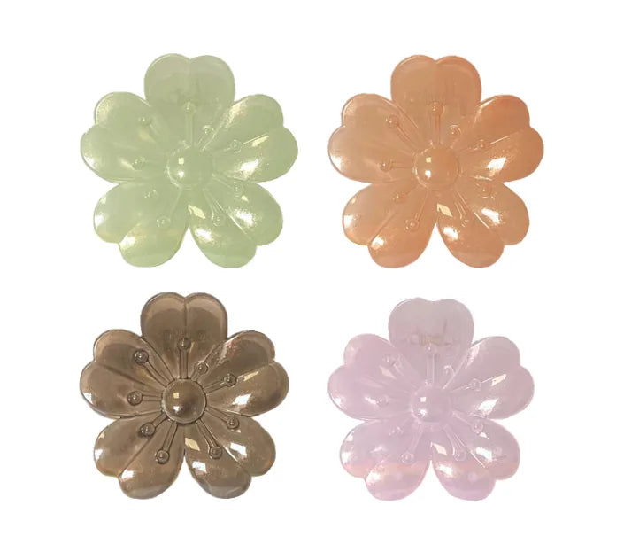 Plastic Tropical Flower Hair Claw Clip Assorted Colours