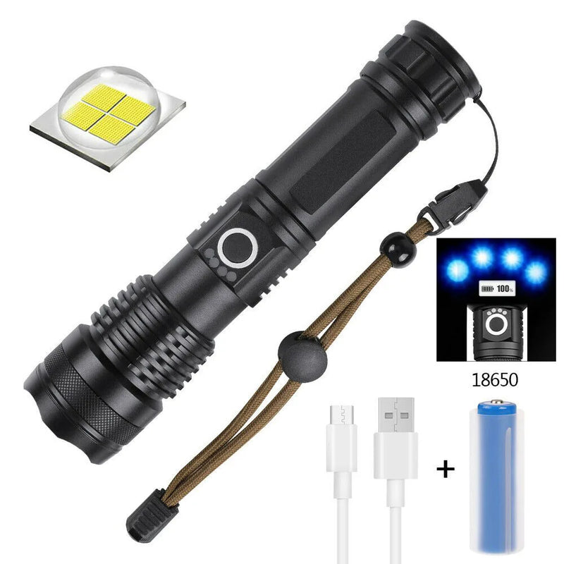 USB Rechargeable LED Flashlight 5-Mode Outdoor Camping Hiking Flashlight (US Logistics For USPS/DHL/Fedex/UPS. No designated logistics accepted，TK/TMEU only For self-pickup）