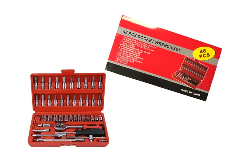 46 Pieces Metal Socket Wrench Set