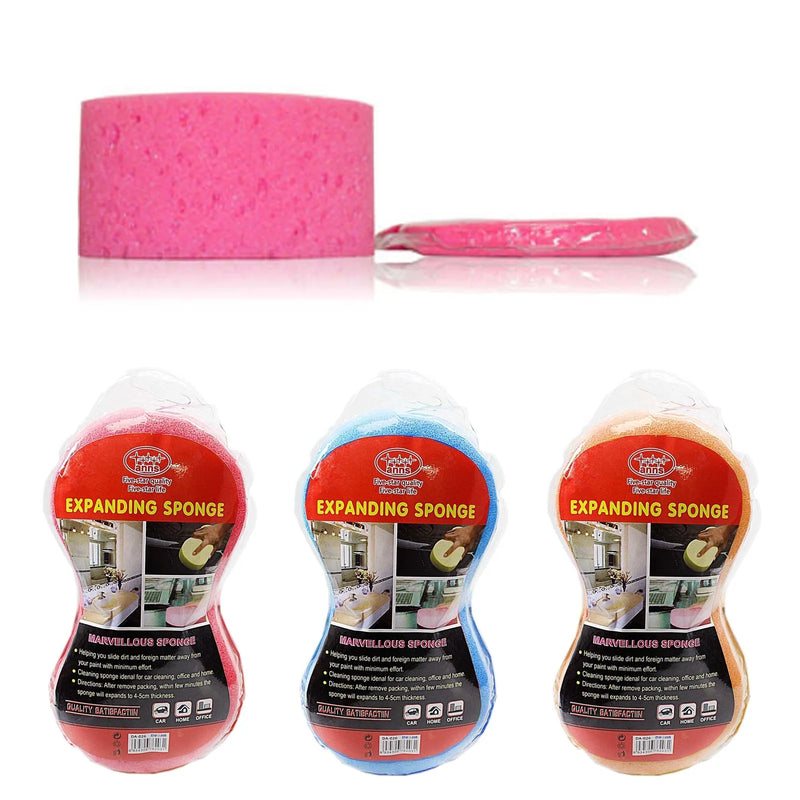 Compressed E x panding Kitchen Bathroom Cleaning Sponge Assorted Colours