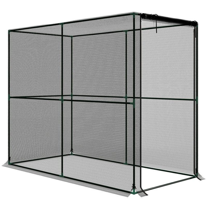Outsunny Fruit Cage Bird Netting, Brassica Cage Plant Protection Tent with Zipped Door, Anti Bird, Insects, Small Animals, Black