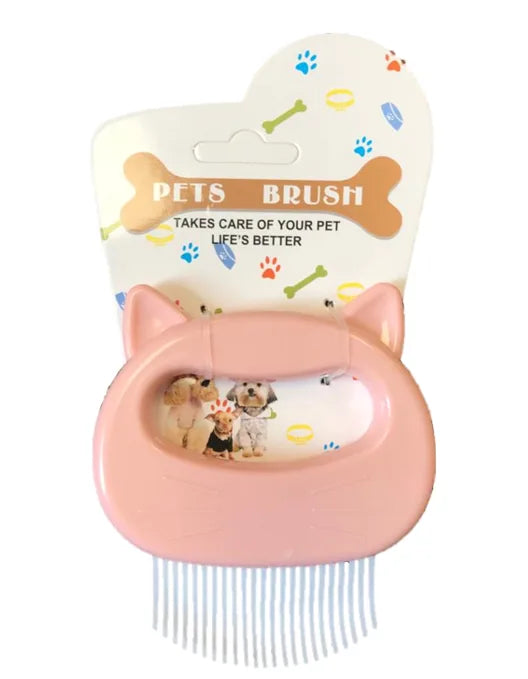 Cat Shaped Pet Grooming Brush Comb Assorted Colours