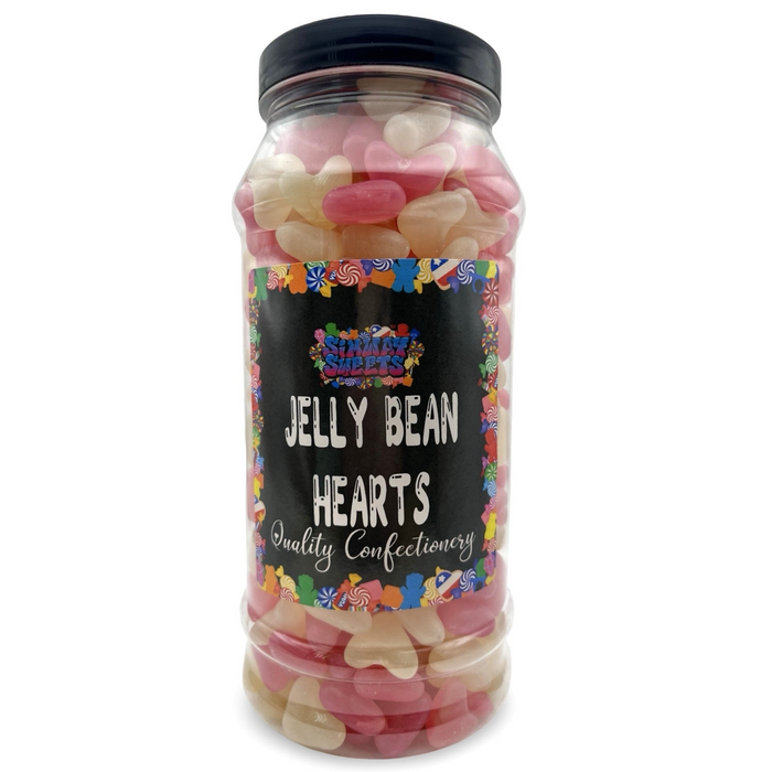 Jelly Bean Hearts Gummy Retro Sweets Gift Jar - 880g