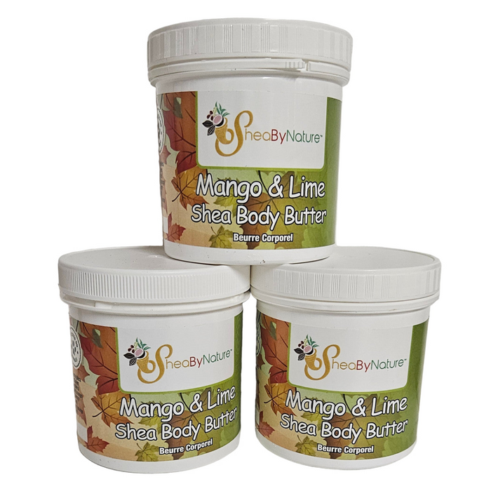 3 Pots of Sheabynature Mango & Lime Body butter Shea body butter - Intesive moisturiser for very dry skin.250g  tub