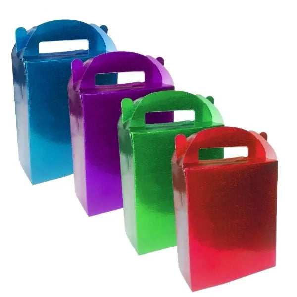 Holographic Paper Gift Bo x Colourful Pack Of 4