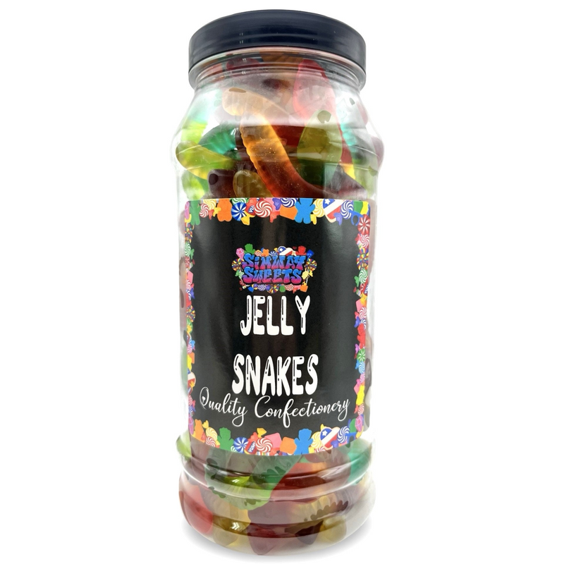 Jelly Snakes Sweets Gummy Retro Sweets Gift Jar - 800g