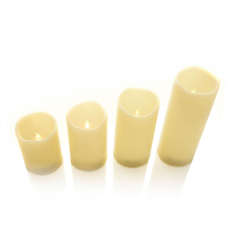 Set of 4 LED Pillar Candle Lights