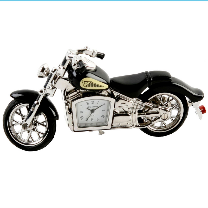 Wm Widdop Miniature Clock Black Indian Style Motorbike