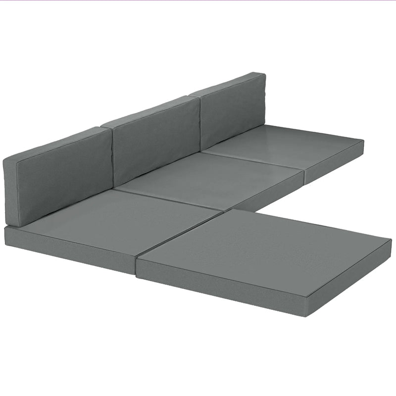Outsunny 7-Piece Patio Furniture Cushions, Outdoor Loveseat Cushion with Removable Covers for Rattan Furniture, 60x60 cm, Dark Grey