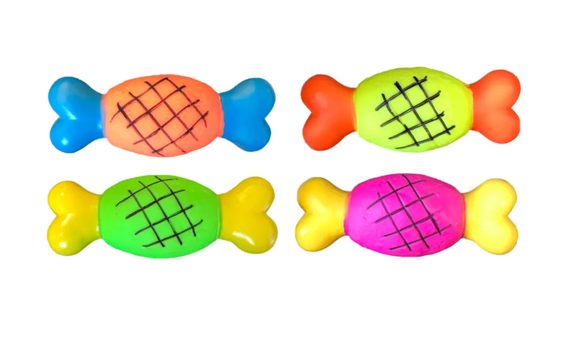 Pet Dog Toy Squeaky Cartoon Meat Bone Assorted Colours