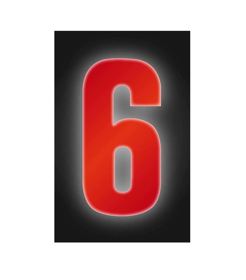 x 1 High Visible Wheelie Bin Reflective Number 6 Sticker Home Dustbin Office