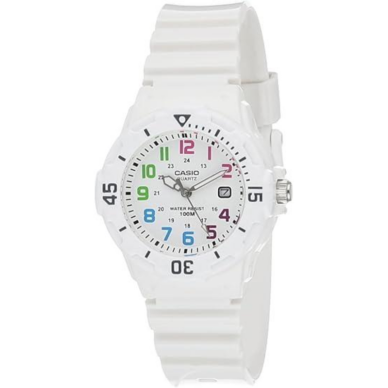 Casio Ladies Sports Dated Quartz Analogue Resin Rubber Strap Watch - LRW-200H-7BVDF