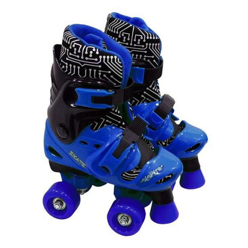 Elektra Adjustable Quad Boot (Medium, Black/ Blue) Outdoor Activity Game