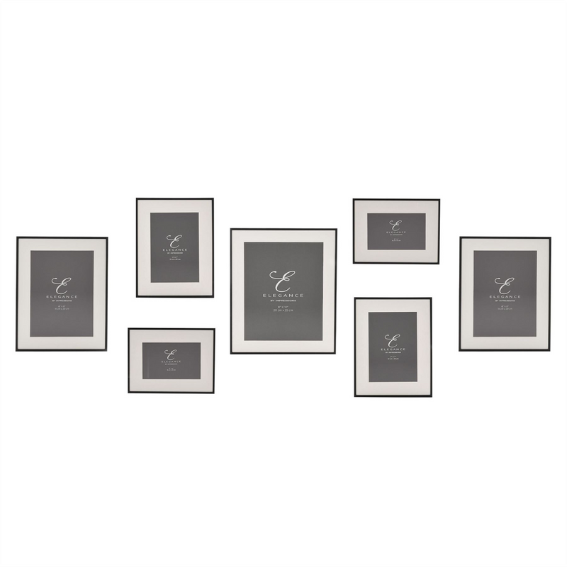 Matt Black 7 Piece Wall Gallery Set