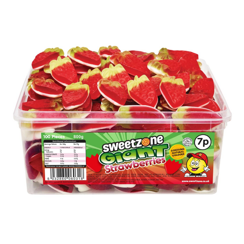 Giant Strawberries 800g Tub Sweets