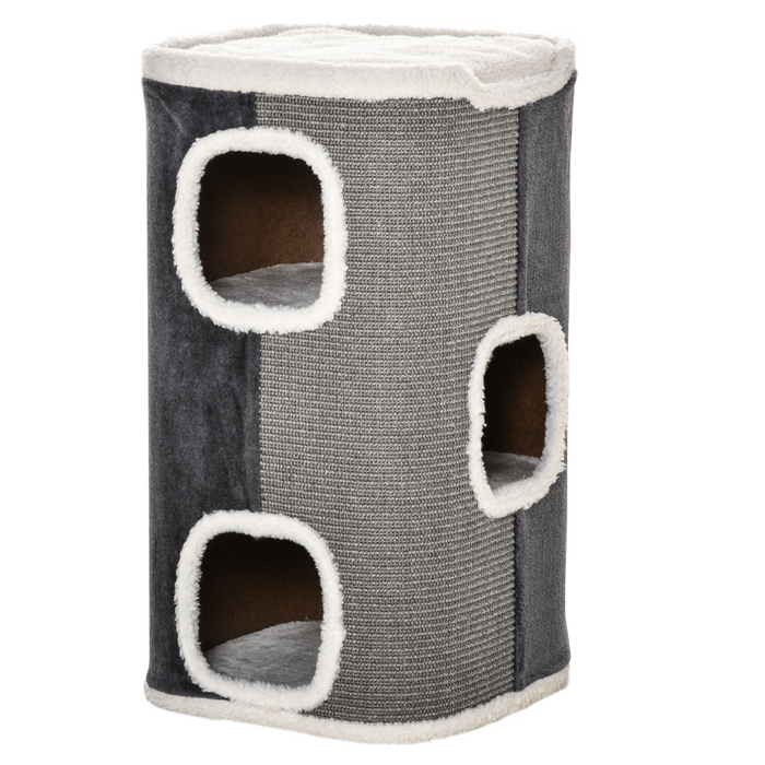 Cat Barrel Kitten Tree Tower Sisal Scratching Furniture Climbing Frame
