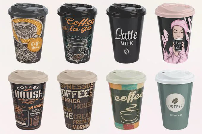 Hobby Plastic Reusable Travel Coffee Cup 450Ml Assorted Designs