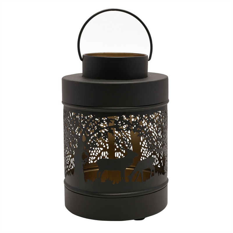 Black Forest Scene Round Lantern Medium