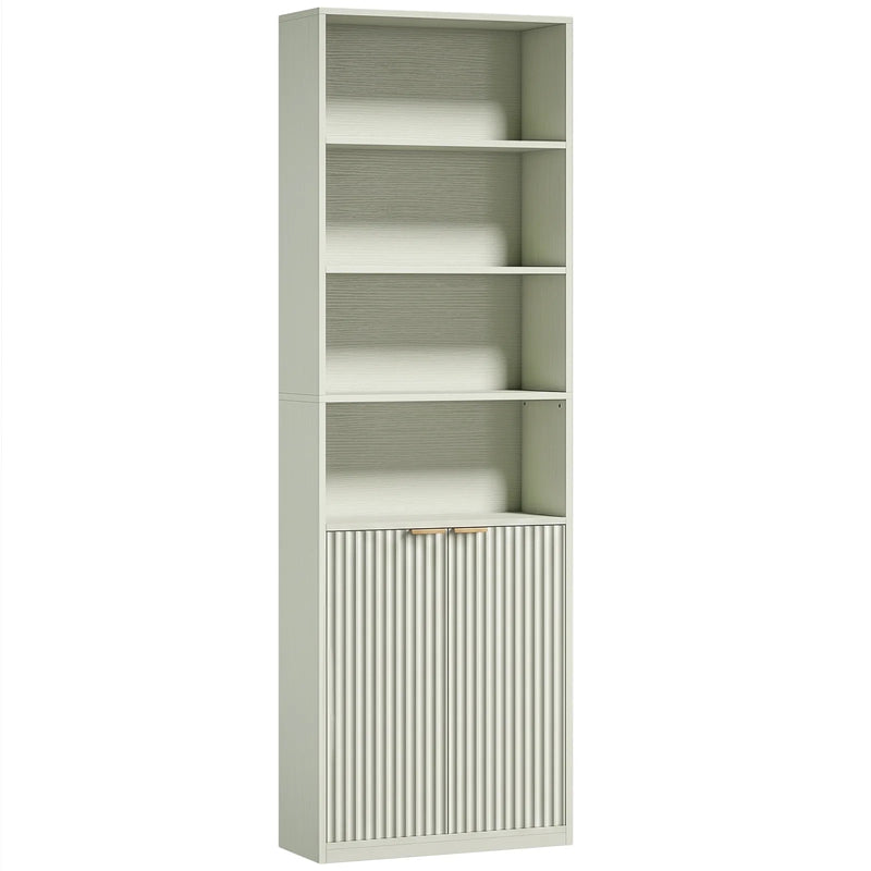 HOMCOM Bookcase Adjustable Shelf Bookshelf Anti-Tip Hardware 6-Tier, Light Green