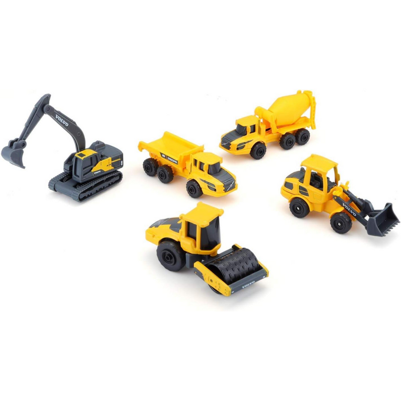 Maisto Mini Working Machines VOLVO CONSTUCTION 5 PACK – Incredibly Detailed Die-Cast Replica Collectible Model