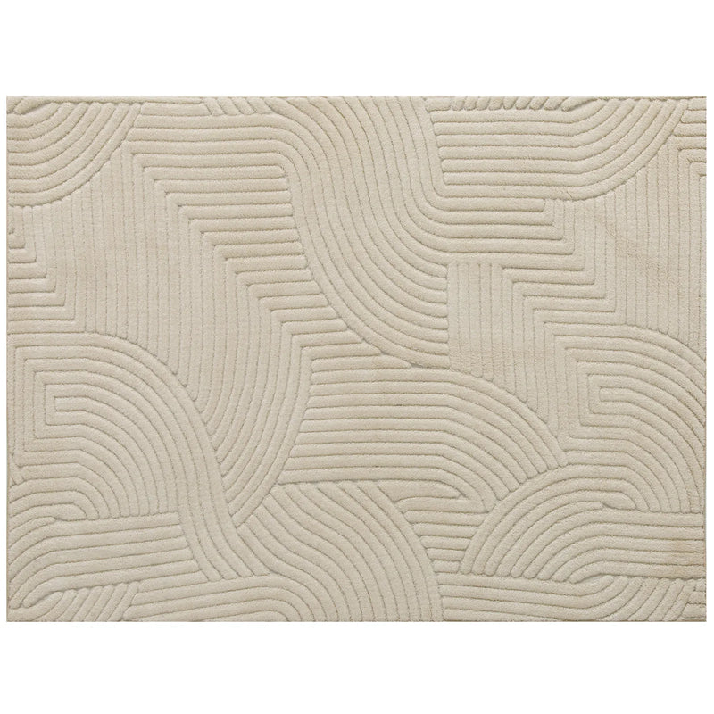 HOMCOM Modern Geometric Rug, Thick & Plush, Non-Slip, 230 x 160 cm, Cream, Living Room, Bedroom, Office