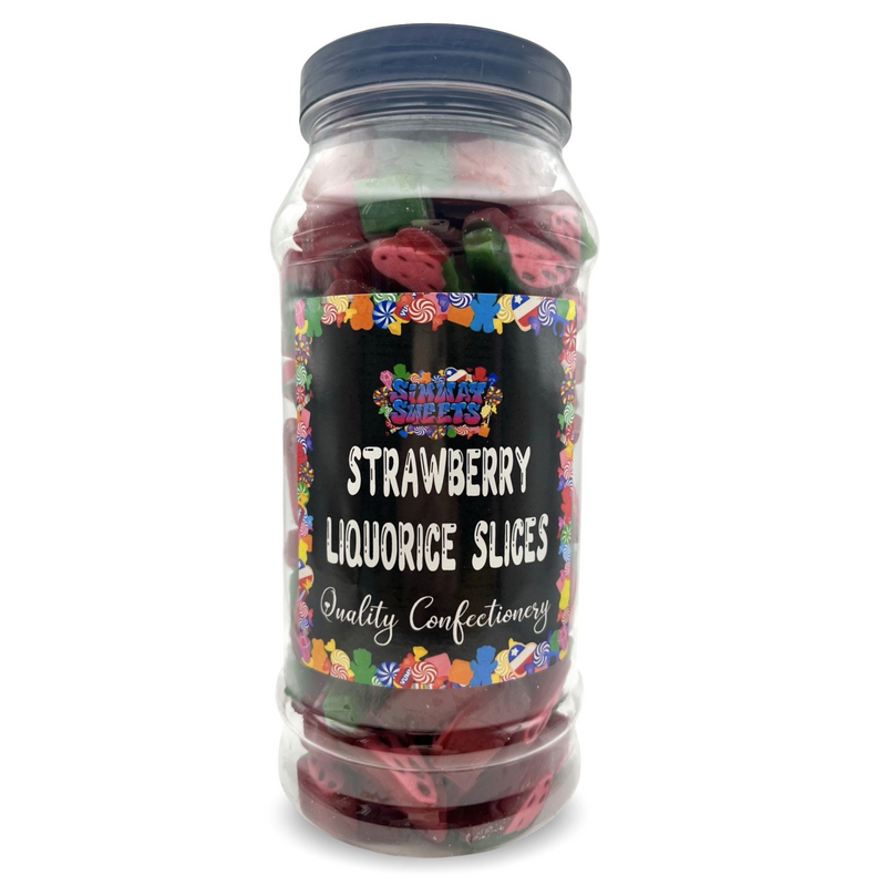 Strawberry Liquorice Slices Jelly Gummy Retro Sweets Gift Jar - 630g