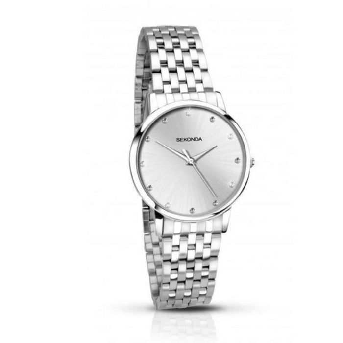 Sekonda Ladies Fashion Bling Silver Dial with Stainless Steel Bracelet Watch - 2444