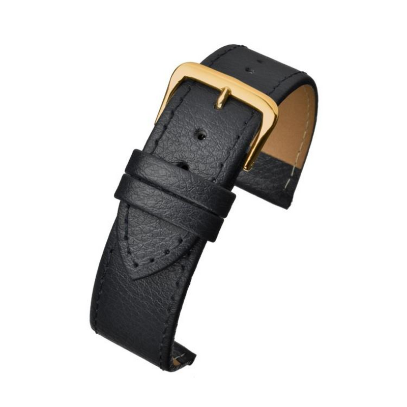 Black Buffalo Grain Leather Watch Strap 30mm