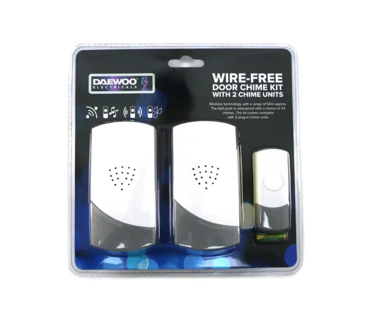 Daewoo Wire – Free Cordless Door Bell Chime Kit With Two Chime Units