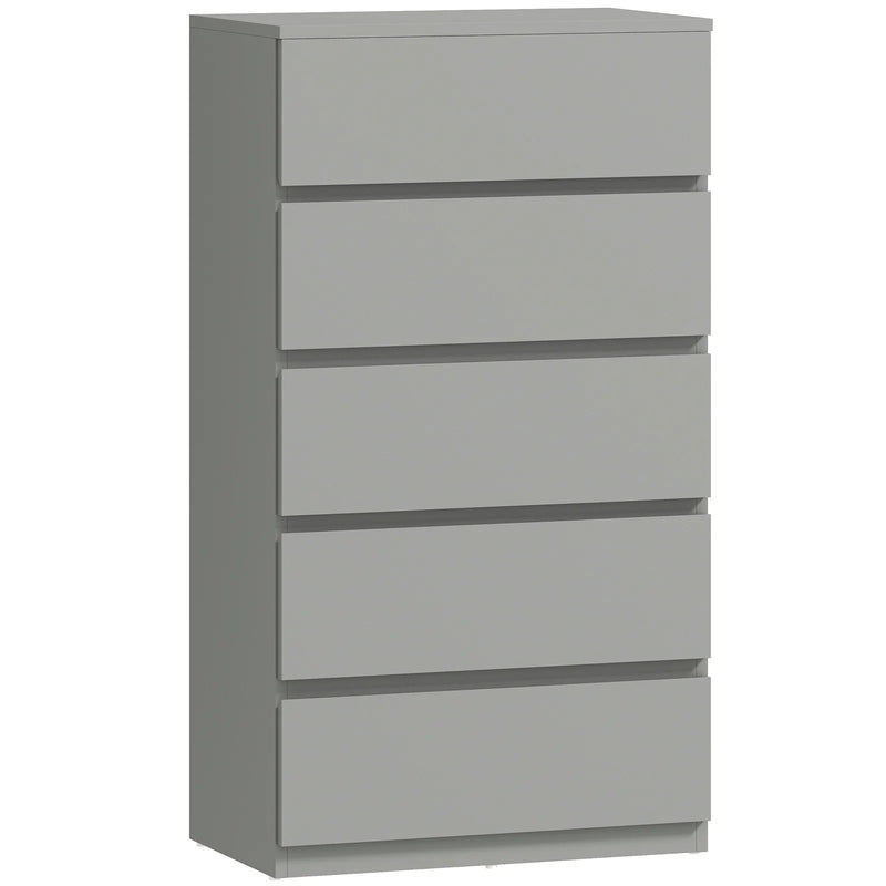 HOMCOM Chest of Drawers, 5-Drawer Storage Cabinets, Modern Dresser, Storage Drawer Unit for Bedroom