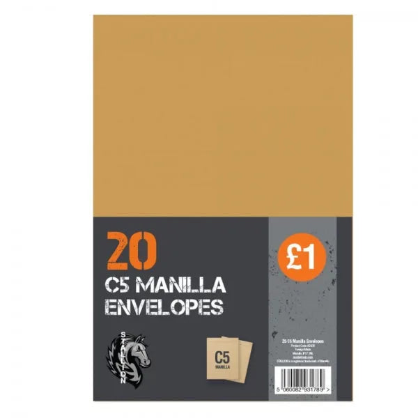 C5 Manila Envelopes Pack Of 20