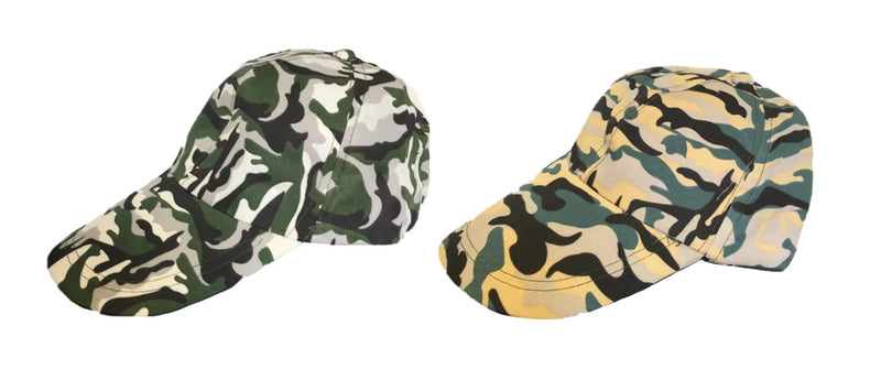 Camouflage Army Print Baseball Cap One Size Assorted Colours