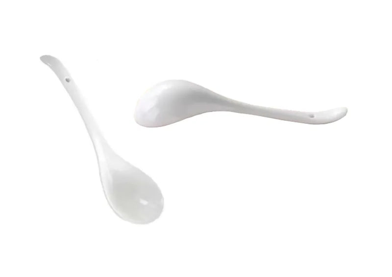 White Large Ceramic Asian Style Soup Serving Ladle Spoon (Parcel Plus Rate)