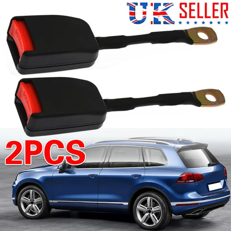 2X 22cm Wire Rope Stalk Seat Belt Buckle End Receiver Replacement Universal Fit