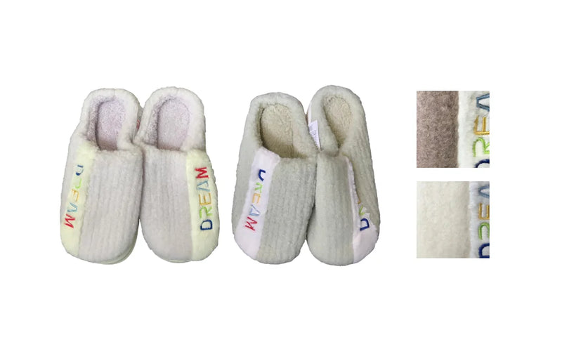Indoor Fuzzy House Slippers With Dream Design Assorted Sizes And Colours