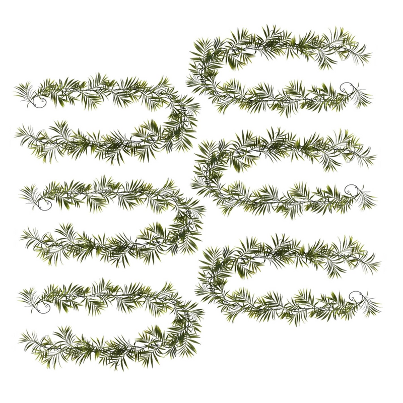 Pack of 6 x 190cm Fire Retardant Artificial Palm Garland