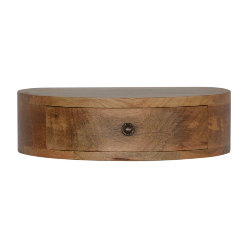 Artisan Furniture Solid Wood Wall Mounted Rounded Bedside