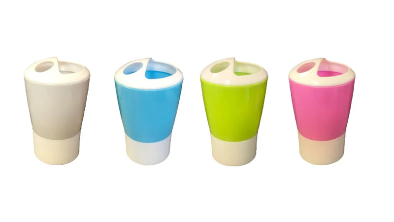 Plastic Toothbrush Holder Cup Assorted Colours