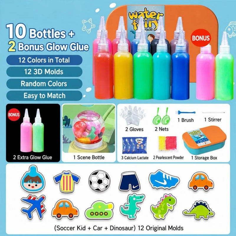 Water Fairy DIY Jelly Toy Making Kit, Complete Magic Water Craft Set for Kids Handicraft