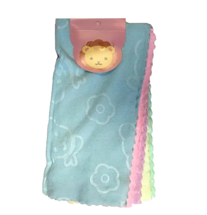 Microfibre Cleaning Cloth With Bear Flower Design Pack Of 5 Assorted Colours