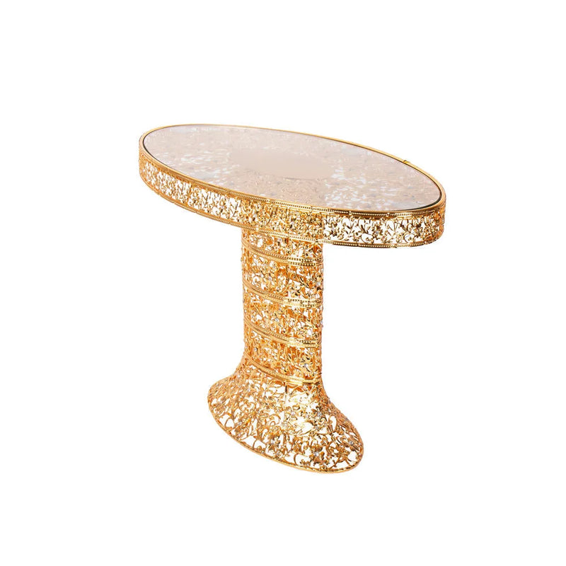 Sq Professional Durane Ornate Coffee Table Gold With Glass Top Z009S Oval
