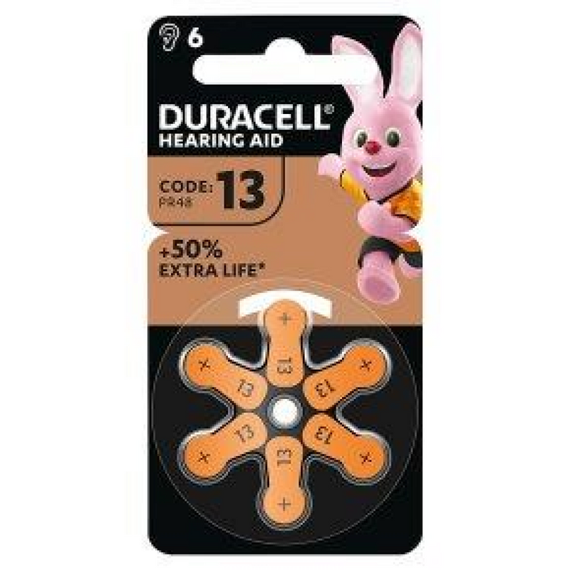 Duracell Hearing Aid Batteries - Pack of 6