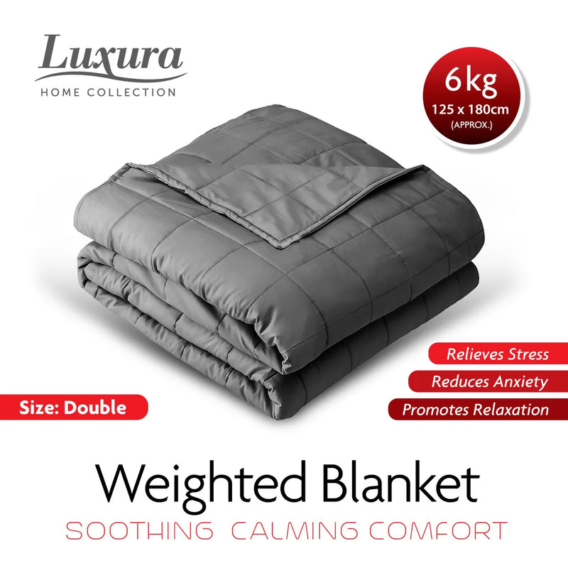 Weighted Blanket 125 cm x 180 cm 6Kg Grey