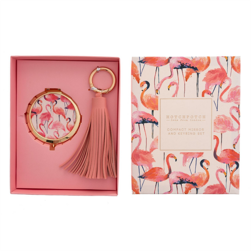 Frida Flamingo Compact Mirror & Keyring