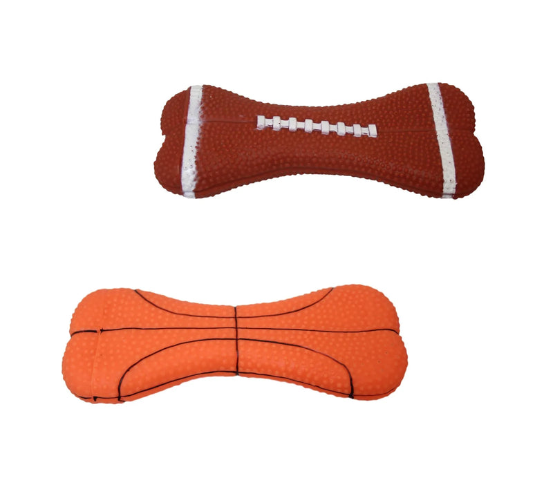 Pet Dog Toy Squeaky Bone With Basketball Rugby Design (Large Letter)