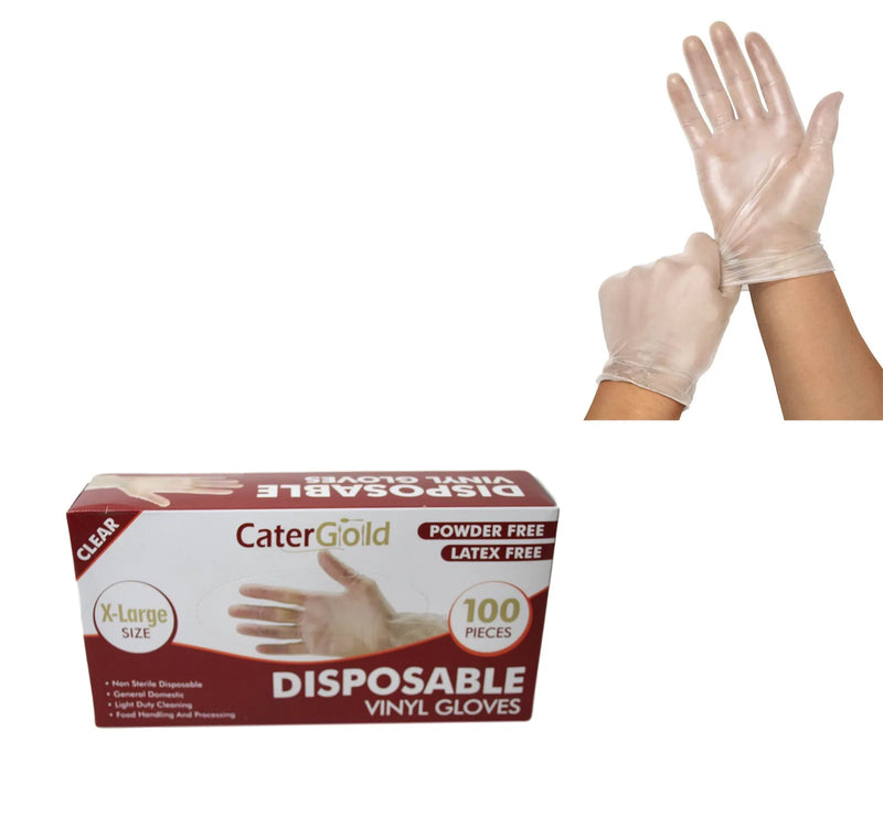 100 Vinyl E x amination Gloves Clear E x tra Large