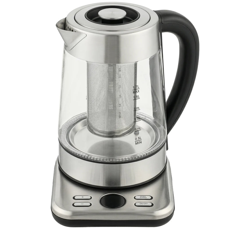 HOMCOM Electric Kettle, 1.7L Fast Boil 3KW Water Kettle with UK Strix Thermostat, Tea Infuser, Keep Warm Function