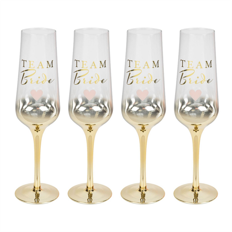 Bridal Shower Set of 4 Prosecco Glasses